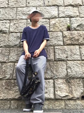 「SALON adam et rope'（サロン アダム エ ロペ）のアイテム（パンツ）」を使った、りょうぺいさん（メンズ・182cm）の夏コーディネート