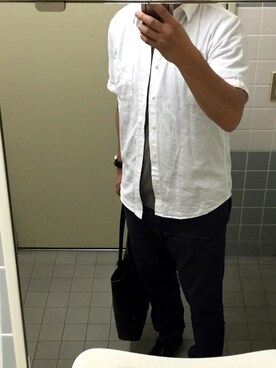 「A.P.C.（アーペーセー）のアイテム（スラックス）」を使った、あれあれあさん（メンズ・169cm）の夏コーディネート