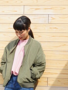 「koe（コエ）のアイテム（MA-1）」を使った、30223さん（レディース・160cm）の秋コーディネート