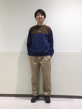 「LOGOS（ロゴス）のアイテム（スウェット）」を使った、coen しゅうのさん（メンズ・166cm）の秋コーディネート