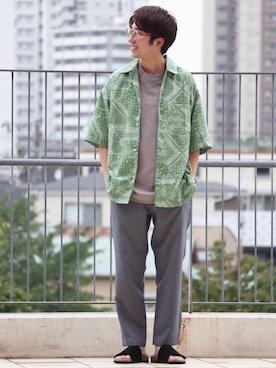 「USAコットン」｜coen しゅうのさん（メンズ・166cm）の夏コーディネート