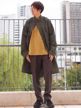 「coen（コーエン）のアイテム（モッズコート）」を使った、coen しゅうのさん（メンズ・166cm）の秋コーディネート