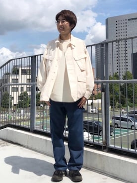 「でにむ」｜「アイテム（ミリタリージャケット）」を使った、coen しゅうのさん（メンズ・166cm）の秋コーディネート