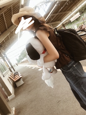 「B.L.U.E（ビーエルユーイー）のアイテム（パンツ）」を使った、gunjiさん（レディース・158cm）の夏コーディネート
