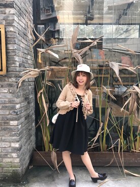 「没烦恼很幸福のアイテム（ブルゾン、ベージュ系）」を使った、sakula-lolipopさん（レディース）の春コーディネート