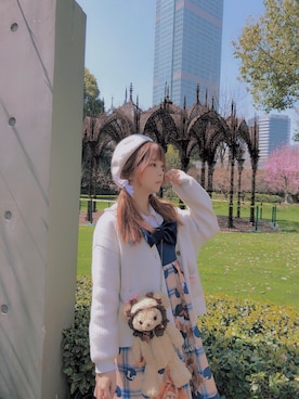 「BABY,THE STARS SHINE BRIGHT（ベイビーザスターズシャインブライト）のアイテム（ショルダーバッグ、ブラウン系）」を使った、sakula-lolipopさん（レディース）の春コーディネート