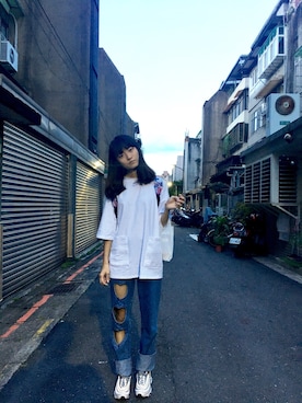 「UNIF（ユニフ）のアイテム（パンツ）」を使った、敲敲さん（レディース・167cm）の夏コーディネート