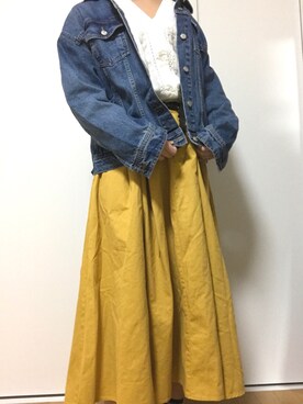 「GRL（グレイル）のアイテム（デニムジャケット）」を使った、yamajiiさん（レディース・163cm）の春コーディネート