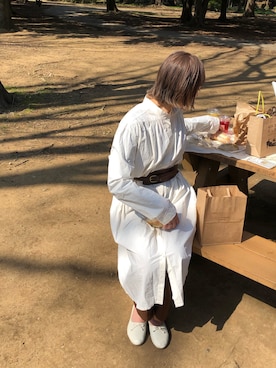 「TODAYFUL（トゥデイフル）のアイテム（シャツワンピース）」を使った、manaさん（レディース・165cm）の春コーディネート