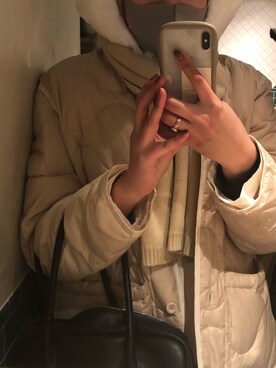 「TODAYFUL（トゥデイフル）のアイテム（シャツワンピース）」を使った、manaさん（レディース・165cm）の冬コーディネート