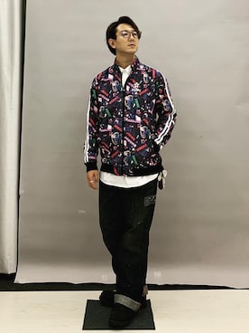 「二次元COSPAの冴えない彼女の育てかた♭フルグラフィックジャージ [冴えない彼女の育てかた♭] XLsize（ジャージ、ブルー系）」を使った、YUCKEEEEYさん（メンズ・174cm）の秋コーディネート