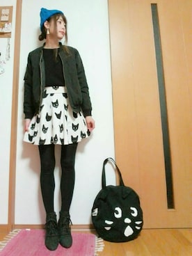 「NICE CLAUP（ナイスクラップ）のアイテム（ブルゾン）」を使った、ソラ★さん（レディース・162cm）の春コーディネート