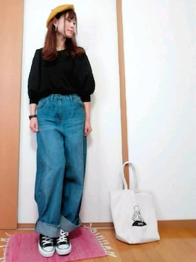 「ベルイエロー」｜「アイテム（その他）」を使った、ソラ★さん（レディース・162cm）の春コーディネート