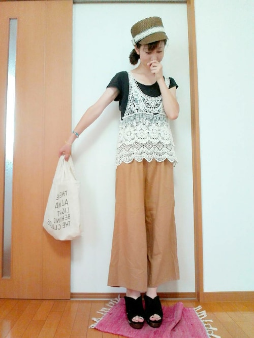 浴衣を使った「ガウチョパンツ」の人気ファッション