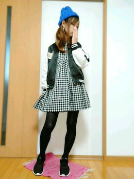 「RETRO GIRL（レトロガール）のアイテム（ニットキャップ/ビーニー）」を使った、ソラ★さん（レディース・162cm）の秋コーディネート