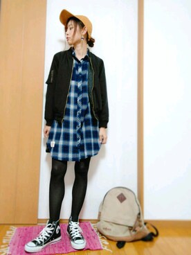 「NICE CLAUP（ナイスクラップ）のアイテム（ブルゾン）」を使った、ソラ★さん（レディース・162cm）の冬コーディネート