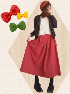 「NICE CLAUP（ナイスクラップ）のアイテム（ブルゾン）」を使った、ソラ★さん（レディース・162cm）の冬コーディネート