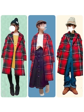 「アイテム（キャスケット、グリーン系）」を使った、ソラ★さん（レディース・162cm）の冬コーディネート