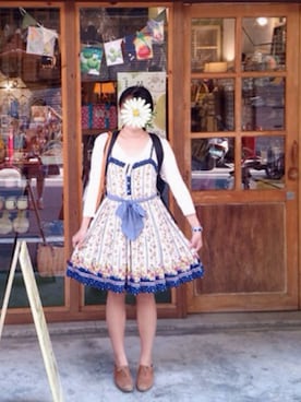 「OLIVE des OLIVE（オリーブデオリーブ）のアイテム（チュニック）」を使った、燕子さん（レディース・157cm）の秋コーディネート