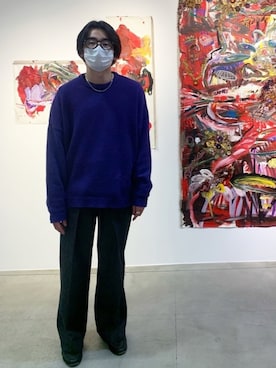 「JOHN LAWRENCE SULLIVAN（ジョンローレンスサリバン）のRIGID DENIM WIDE PANTS（デニムパンツ）」を使った、1999_mamiyaさん（メンズ・180cm）の春コーディネート