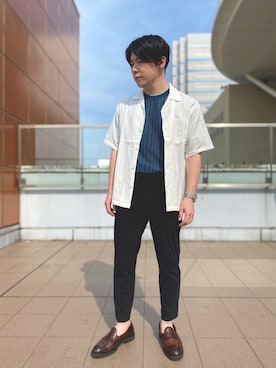 「NANO universe（ナノユニバース）のアイテム（チノパンツ）」を使った、nano・universe ららぽーとTOKYO-BAY Mensさん（メンズ・171cm）の夏コーディネート