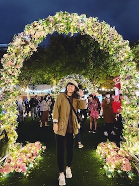 「Taiwan」｜「アイテム（ピーコート）」を使った、Tinaさん（レディース・168cm）の冬コーディネート
