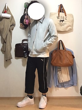 「chimala（チマラ）のアイテム（ブルゾン）」を使った、ハンバーガーさん（メンズ・180cm）の春コーディネート