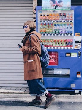 「MUJI」｜「アイテム（ダッフルコート）」を使った、yeajenさん（レディース・158cm）の春コーディネート