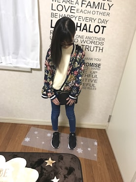 「ZARA KIDS」｜「アイテム（ナイロンジャケット）」を使った、Little.Pさん（キッズ・132cm）の冬コーディネート