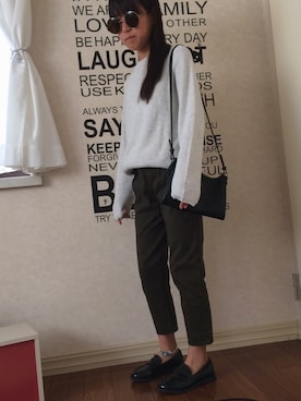 「カーキパンツ」｜Little.Pさん（キッズ・138cm）の秋コーディネート