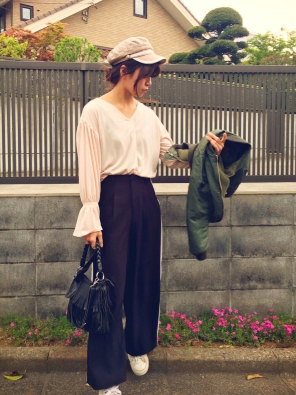 chiiii**さんの「WIDE SLEEVE BOMBER JK（MOUSSY）」を使ったコーディネート