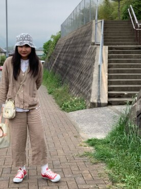 「FEKETE（フェケテ）のアイテム（帽子）」を使った、uyam00mayuさん（レディース・158cm）の春コーディネート