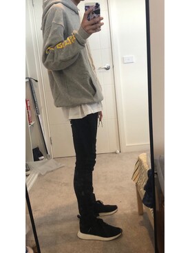 「REPRESENT（リプレゼント）のアイテム（トップス）」を使った、LucaSuMa1Lさん（メンズ・190cm）の冬コーディネート