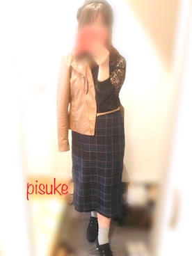 「a.g.plus（エージープラス）のアイテム（ジャケット/アウター）」を使った、ぴーすけさん（レディース・157cm）の秋コーディネート