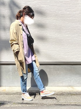 「WEGO（ウィゴー）のアイテム（ステンカラーコート）」を使った、Tさんち。さん（レディース・155cm）の春コーディネート