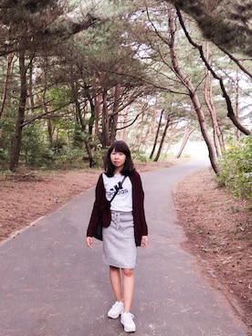 「PULL&BEAR（プルアンドベア）のアイテム（その他アウター）」を使った、naresさん（レディース・158cm）の冬コーディネート