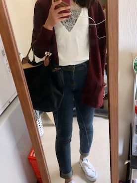 「H&M（エイチ・アンド・エム）のアイテム（キャミソール、ホワイト系）」を使った、naresさん（レディース・158cm）の春コーディネート