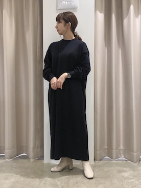 「ニコアンド」｜「アイテム（ワンピース/ドレス）」を使った、かんぬさん（レディース・149cm）の秋コーディネート