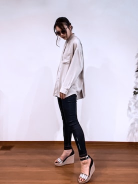 「EGOIST（エゴイスト）のアイテム（サンダル）」を使った、服と気温。さん（レディース・167cm）の春コーディネート