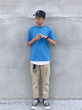 「B-SIDE（ビーサイド）のアイテム」を使った、游豐澤さん（メンズ・178cm）の冬コーディネート