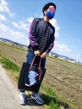 「春めきシューズ」｜「アイテム（ブルゾン）」を使った、KEMMZOさん（メンズ・172cm）の春コーディネート