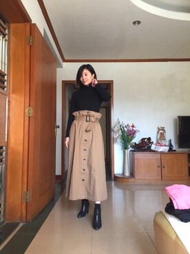 「MOUSSY（マウジー）のアイテム（Skirt、ブラウン系）」を使った、siumomomさん（レディース・170cm）の春コーディネート