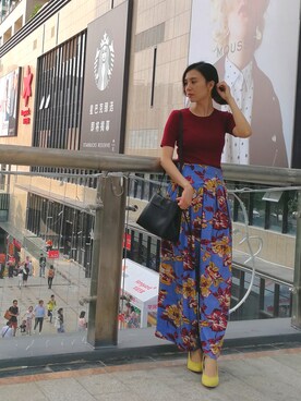 「LAGUNAMOON（ラグナムーン）のアイテム（Skirt、ブルー系）」を使った、siumomomさん（レディース・170cm）の夏コーディネート