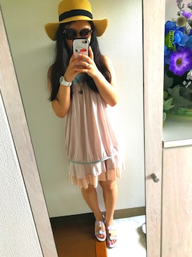 「JELLY BEANS」｜「アイテム（帽子）」を使った、YUKAさん（レディース・157cm）の夏コーディネート