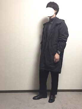 「COMOLI（コモリ）のアイテム（ノーカラージャケット）」を使った、1LDK@さん（メンズ・173cm）の冬コーディネート