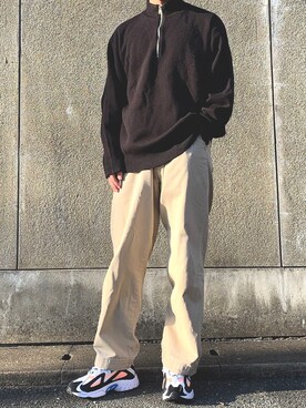 「EMMA  CLOTHES」｜「アイテム（チノパンツ）」を使った、ゆうちさん（メンズ・169cm）の春コーディネート