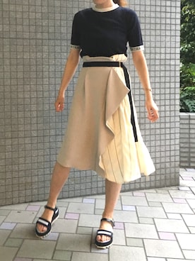 「STUDIOUS HIGH（ストゥディオスハイ）のアイテム」を使った、UJさん（レディース・162cm）の春コーディネート