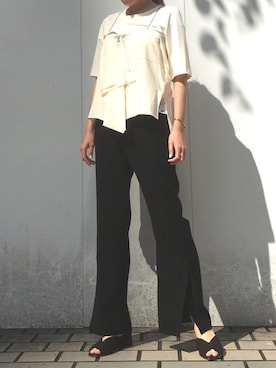 「STUDIOUS HIGH（ストゥディオスハイ）のアイテム」を使った、UJさん（レディース・162cm）の春コーディネート