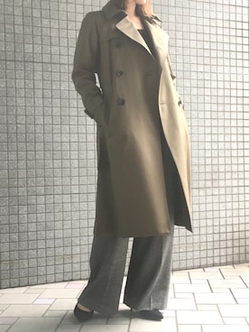 「STUDIOUS（ステュディオス）のアイテム（トレンチコート）」を使った、UJさん（レディース・162cm）の夏コーディネート