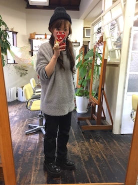 「モフモフニット」｜Mya_385さん（レディース・158cm）の冬コーディネート